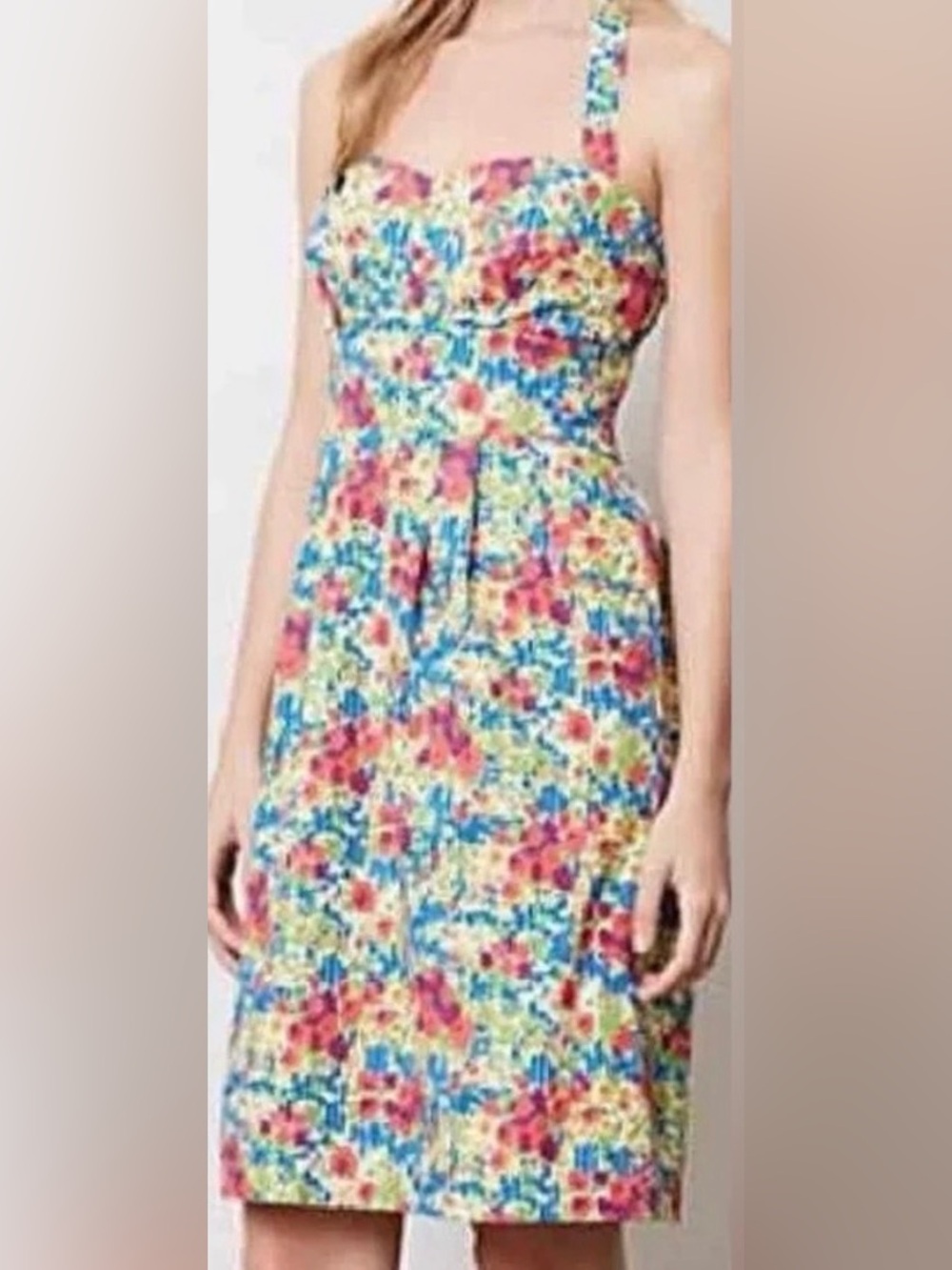 Anthropologie Girls From Savoy 6 Garden Party Midi Dress Retro Strapless Floral